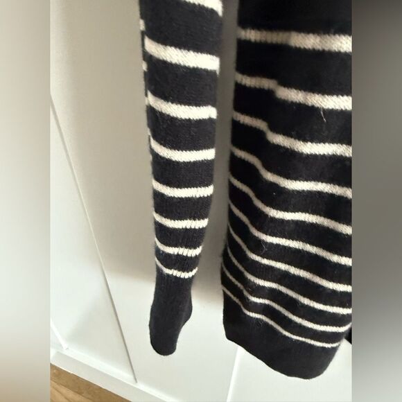 Halogen Cashmere Black & White Stripe Sweater - Picture 5 of 10